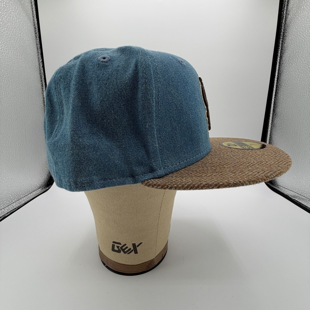 St. Louis Cardinals Fitted Hat Sz 7 1/2 New Era 59FIFTY Blue Denim Tweed Cap NEW - Picture 6 of 11